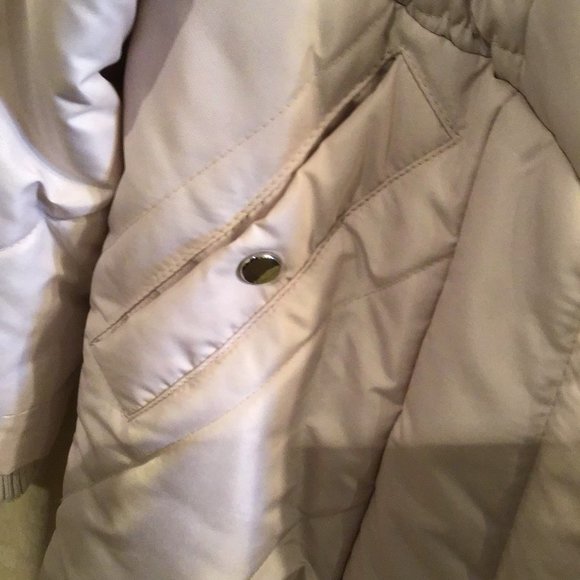 SUSAN GRAVER Lt. Pink Puff Parka/Jacket Detachable Fur Lined Hood Zip/Snap SZ 1X - Picture 8 of 10